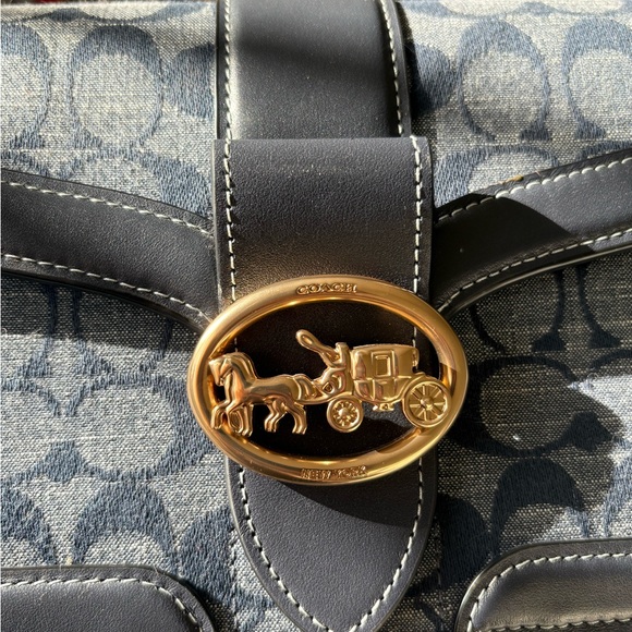 Coach Georgie Shoulder Bag | Chambray Denim (C4064) | Crossbody Strap | LIKE NEW - Picture 4 of 15